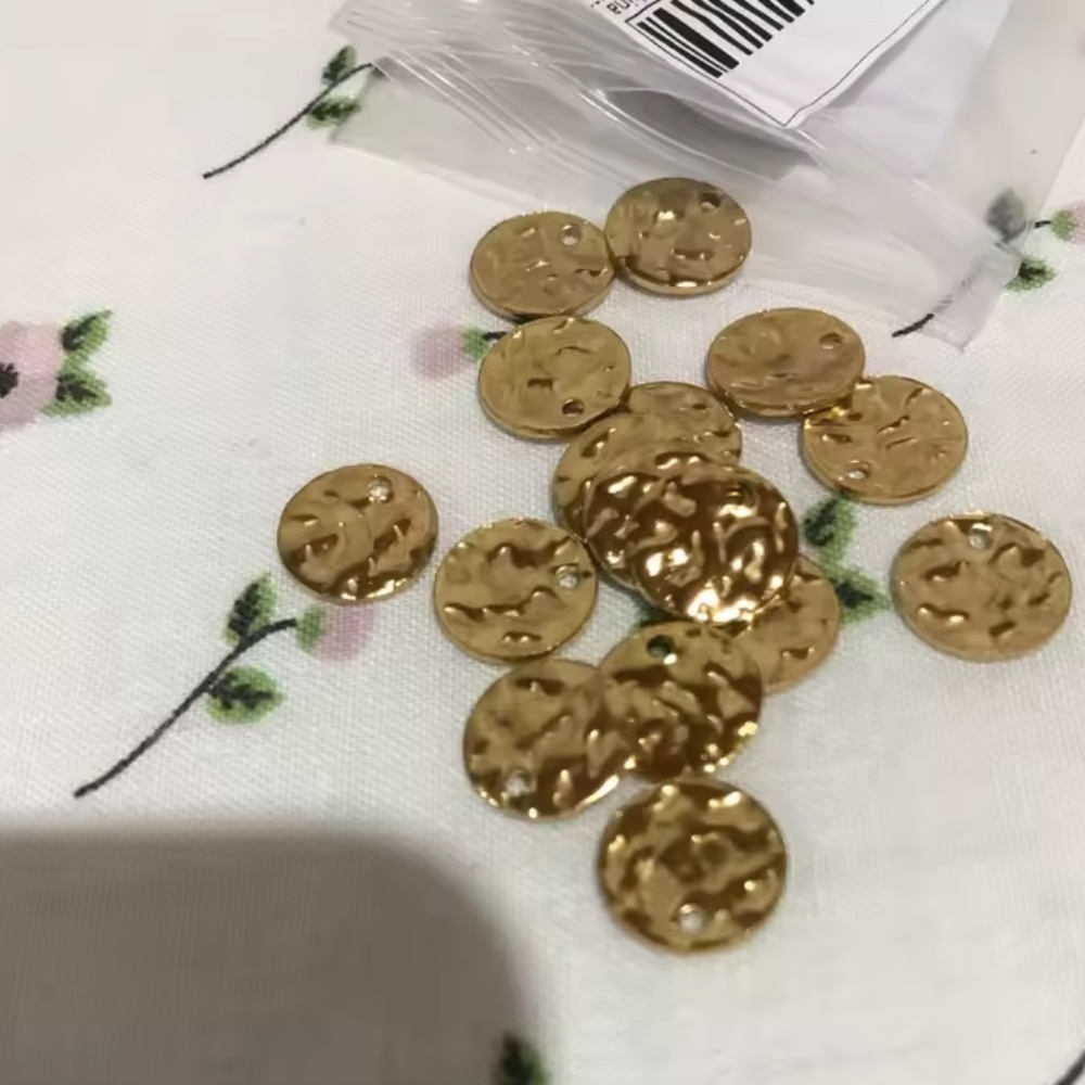 (7/$25) 20 Little Coin Pendants - metal embellishments charms